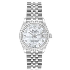 Rolex Datejust Midsize Steel White Gold MOP Diamond Dial Ladies Watch 278384