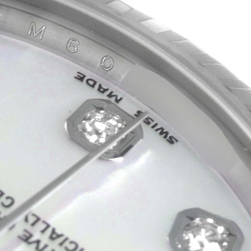 Rolex Datejust Midsize Steel White Gold MOP Diamond Ladies Watch 178274 For Sale 3