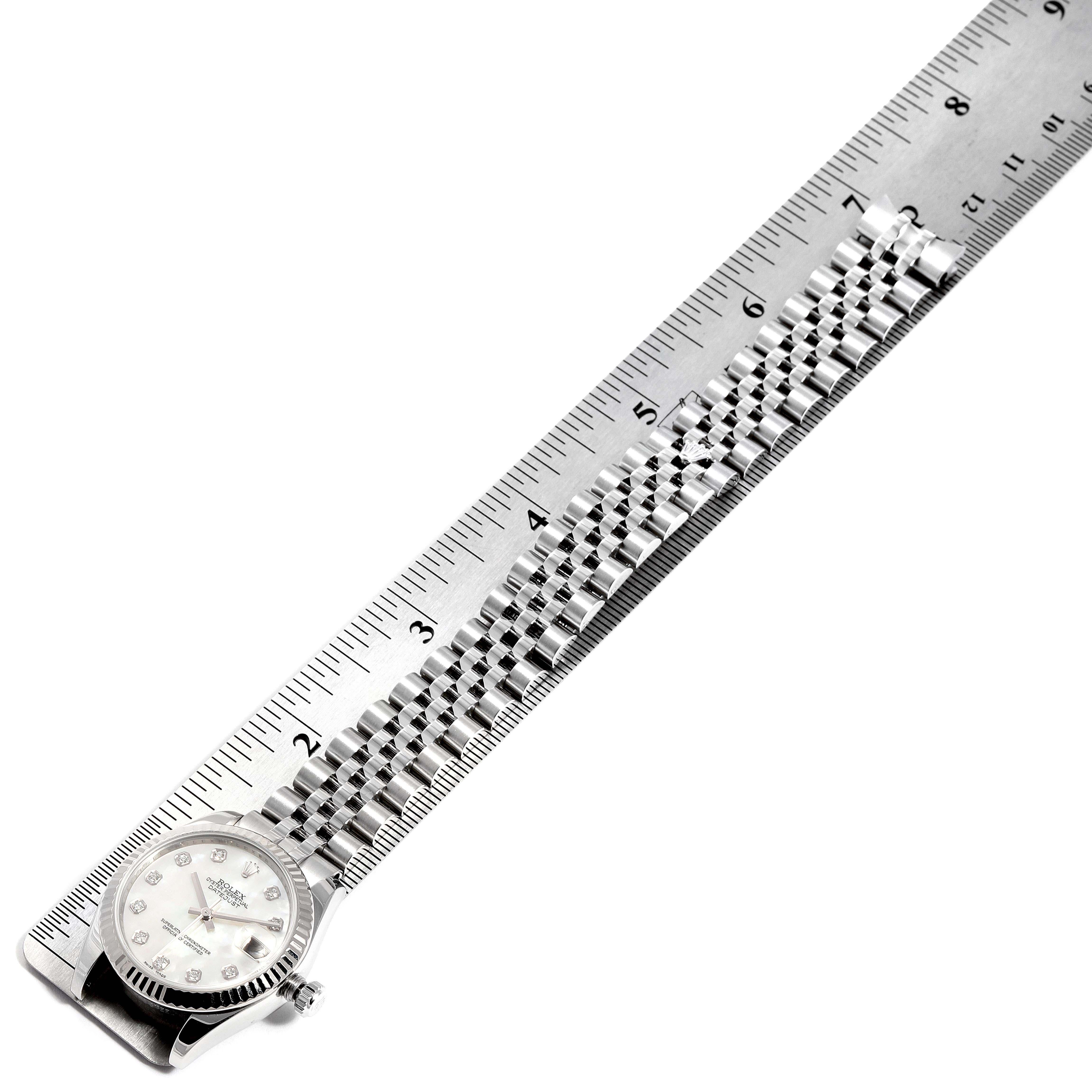 Rolex Datejust Midsize Steel White Gold MOP Diamond Ladies Watch 178274 5