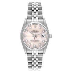 Rolex Datejust Midsize Steel White Gold MOP Diamond Ladies Watch 78274