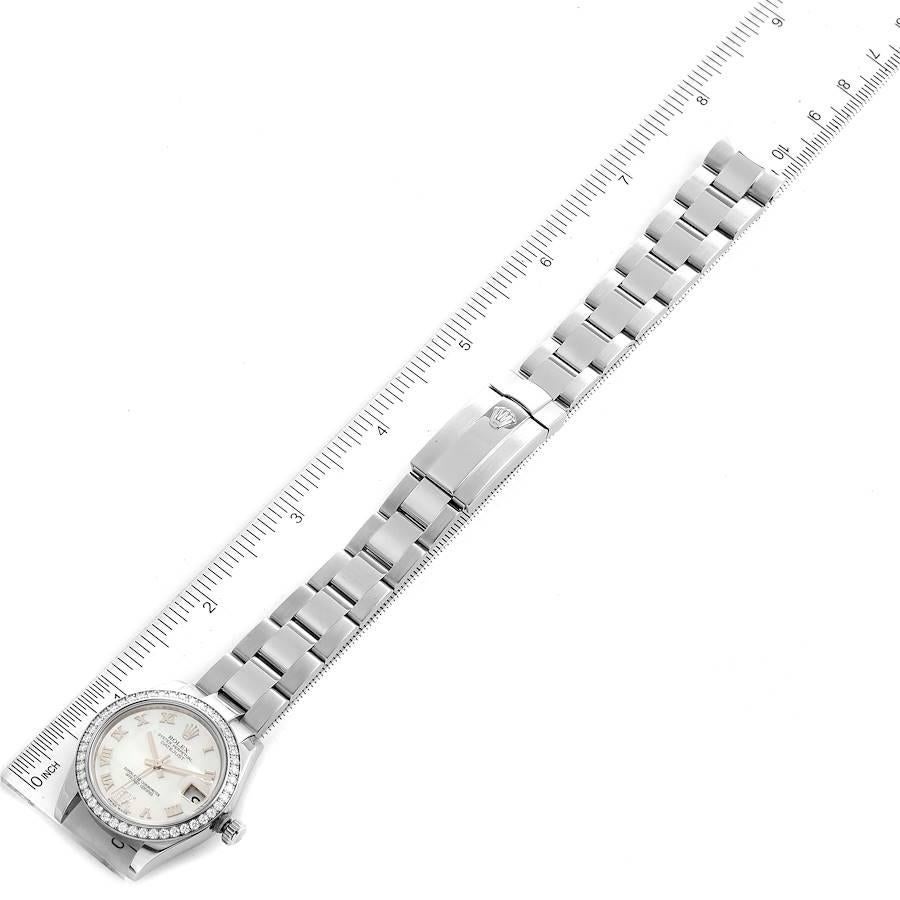 Rolex Datejust Midsize Steel White Gold MOP Diamond Watch 178384 Box Card 6