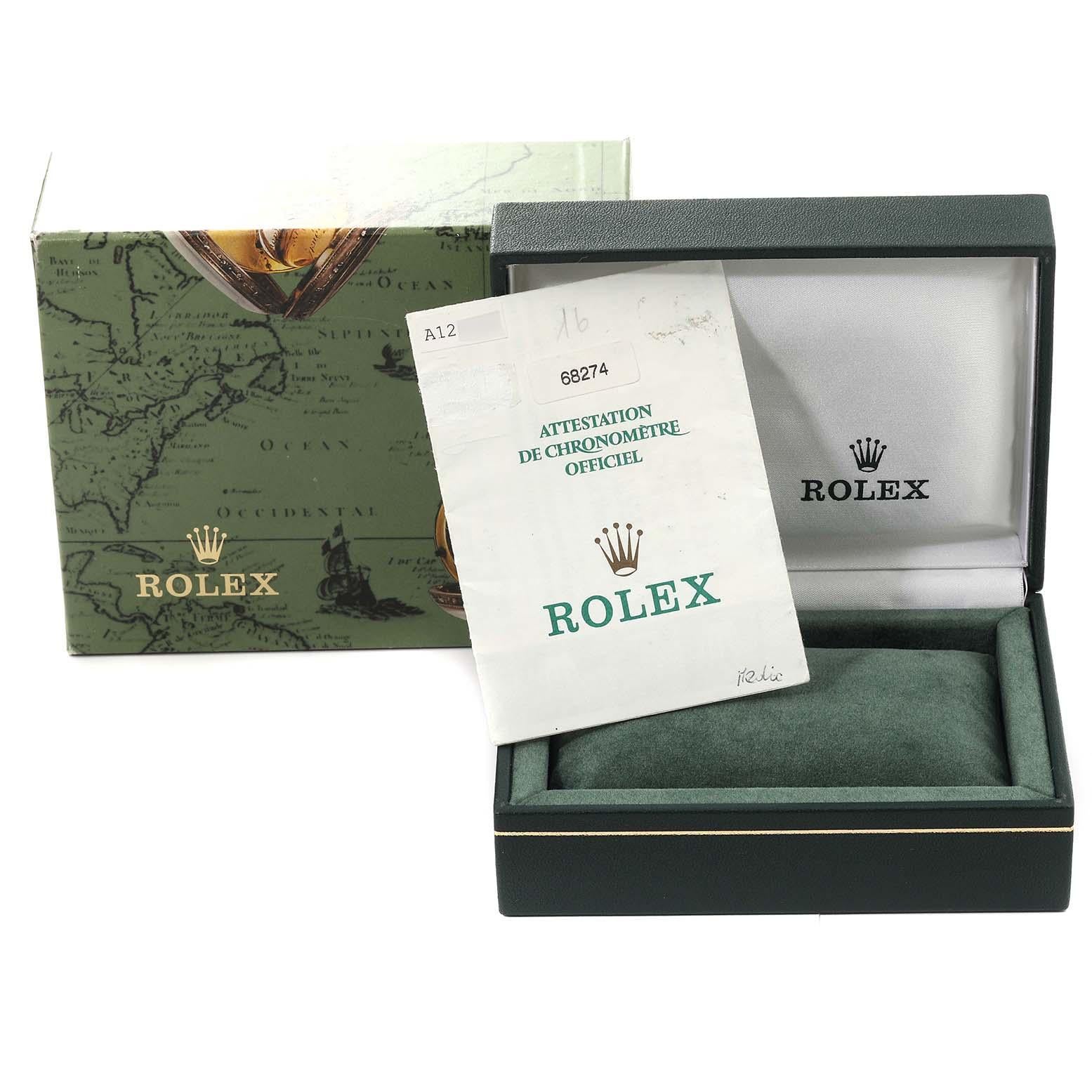Rolex Datejust Midsize Damenuhr aus Stahl und Weißgold mit Perlmutt-Zifferblatt 68274 im Angebot 8