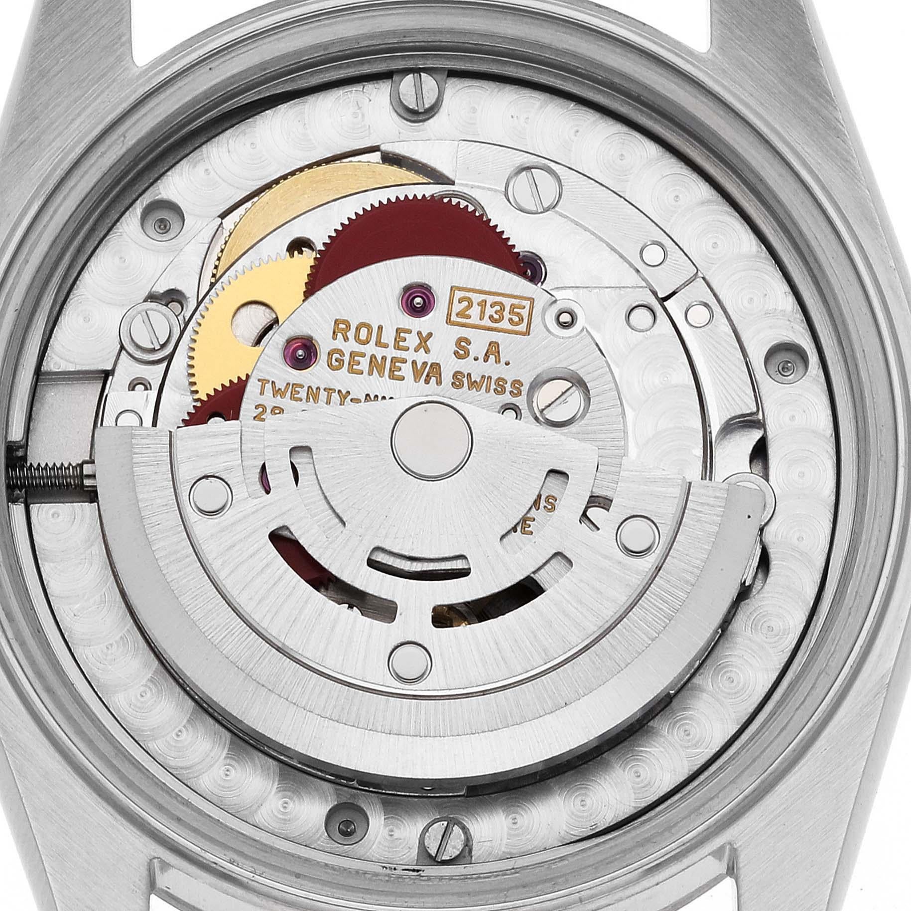 Rolex Datejust Midsize Damenuhr aus Stahl und Weißgold mit Perlmutt-Zifferblatt 68274 im Angebot 6