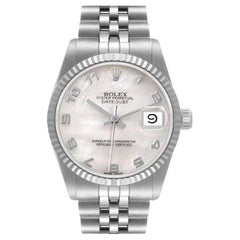 Rolex Datejust Midsize Steel White Gold Mother of Pearl Dial Ladies Watch 68274