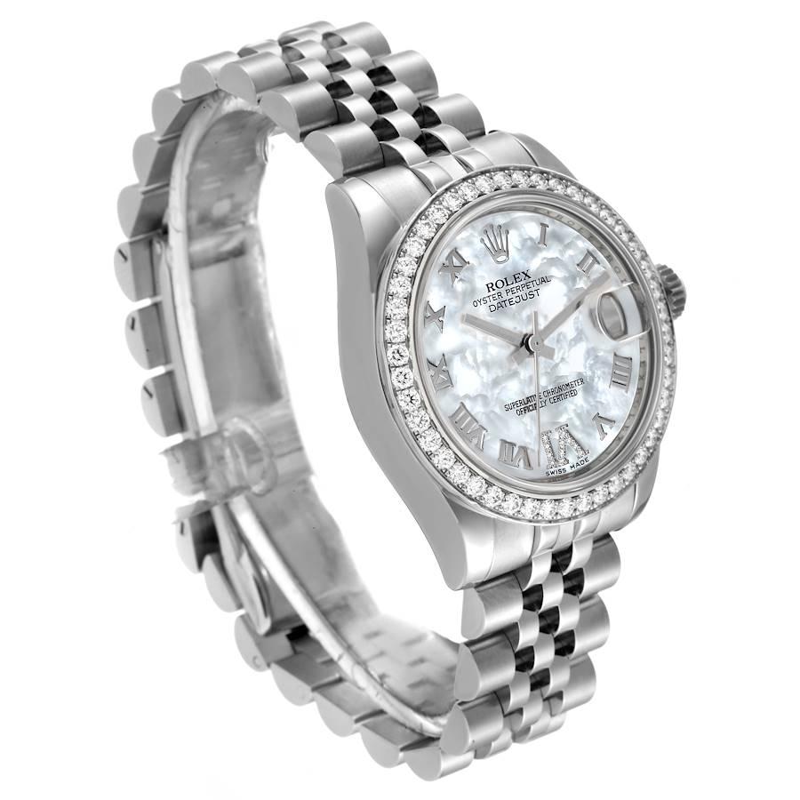 Rolex Datejust-Uhr aus Stahl und Weißgold mit Perlmutt-Diamant 178384 im Zustand „Hervorragend“ im Angebot in Atlanta, GA