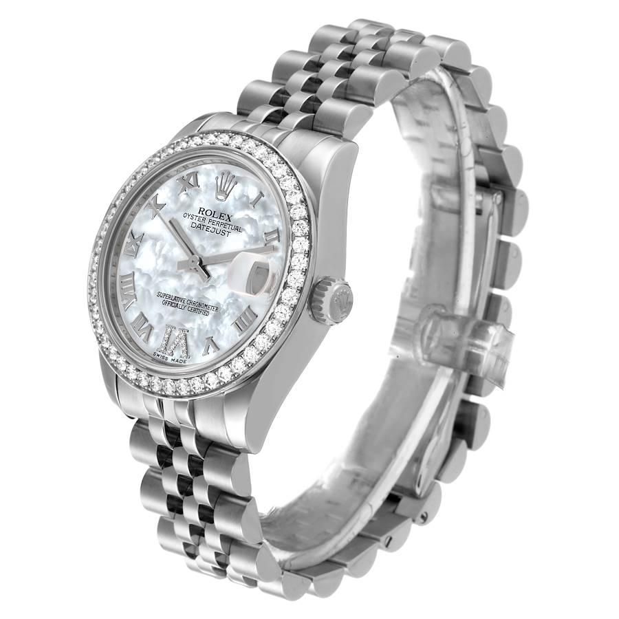 Rolex Datejust-Uhr aus Stahl und Weißgold mit Perlmutt-Diamant 178384 Damen im Angebot