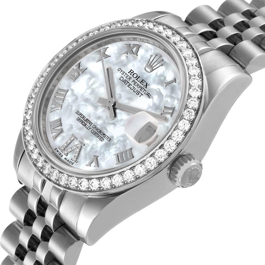 Rolex Datejust-Uhr aus Stahl und Weißgold mit Perlmutt-Diamant 178384 im Angebot 1