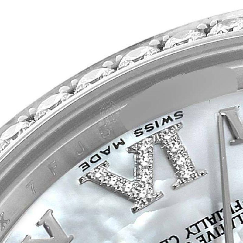 Rolex Datejust-Uhr aus Stahl und Weißgold mit Perlmutt-Diamant 178384 im Angebot 2