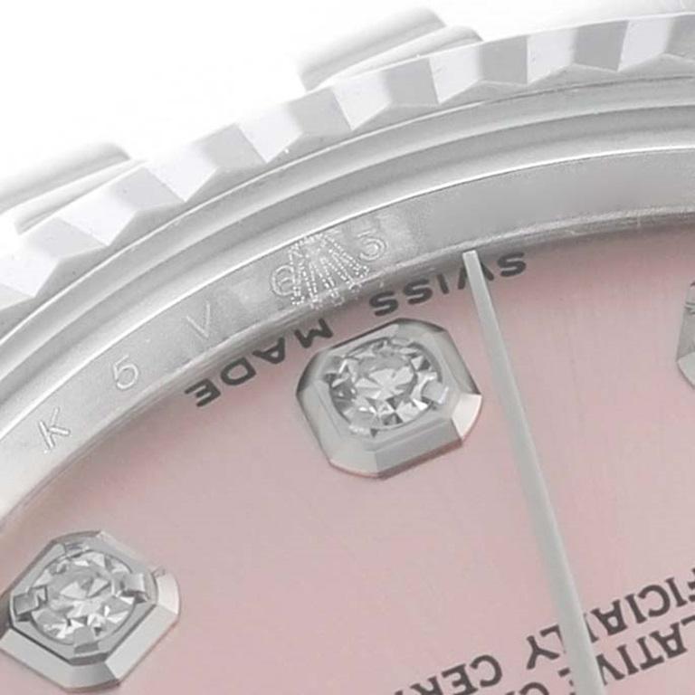 Rolex Datejust Midsize Steel White Gold Pink Diamond Dial Ladies Watch 178274 2