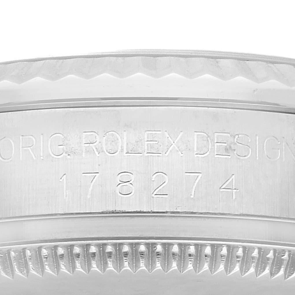 Rolex Datejust Midsize Steel White Gold Pink Diamond Dial Ladies Watch 178274 3