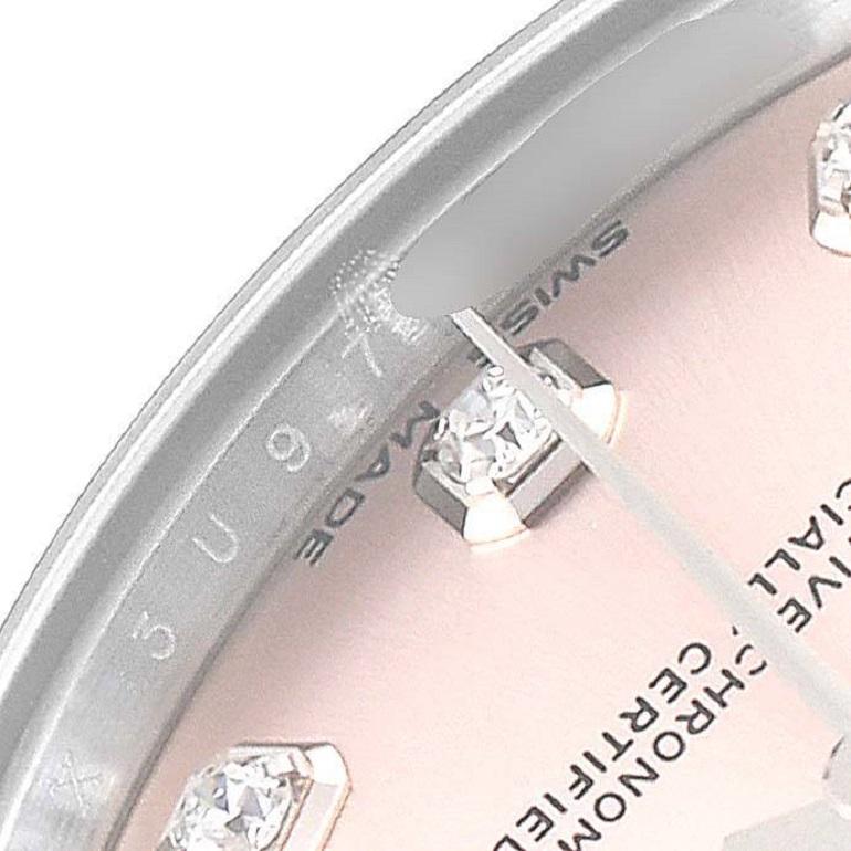 Rolex Datejust Midsize Steel White Gold Pink Diamond Dial Watch 178274 For Sale 3