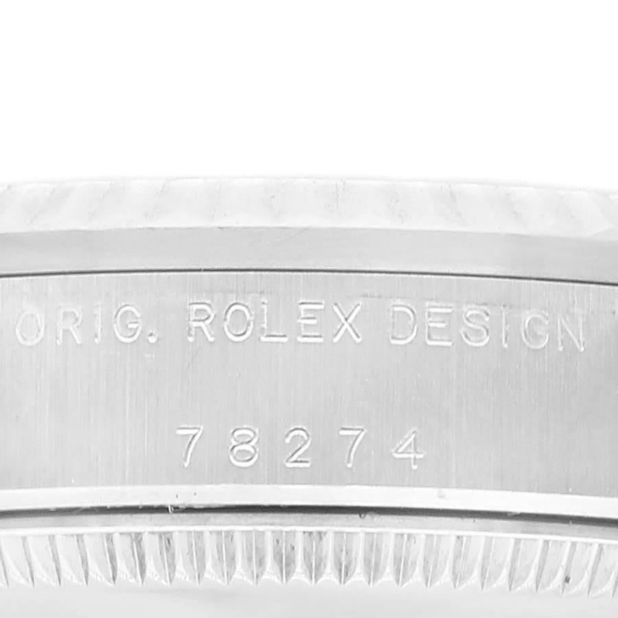 Rolex Datejust Midsize Steel White Gold Salmon Dial Watch 78274 Box Papers In Excellent Condition For Sale In Atlanta, GA