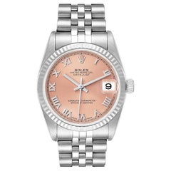 Rolex Datejust Midsize Steel White Gold Salmon Dial Watch 78274