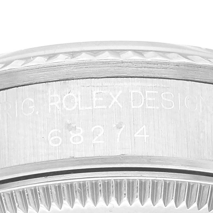 Rolex Montre Datejust de taille moyenne en acier et or blanc avec cadran en diamant saumon, pour femmes 68274 2