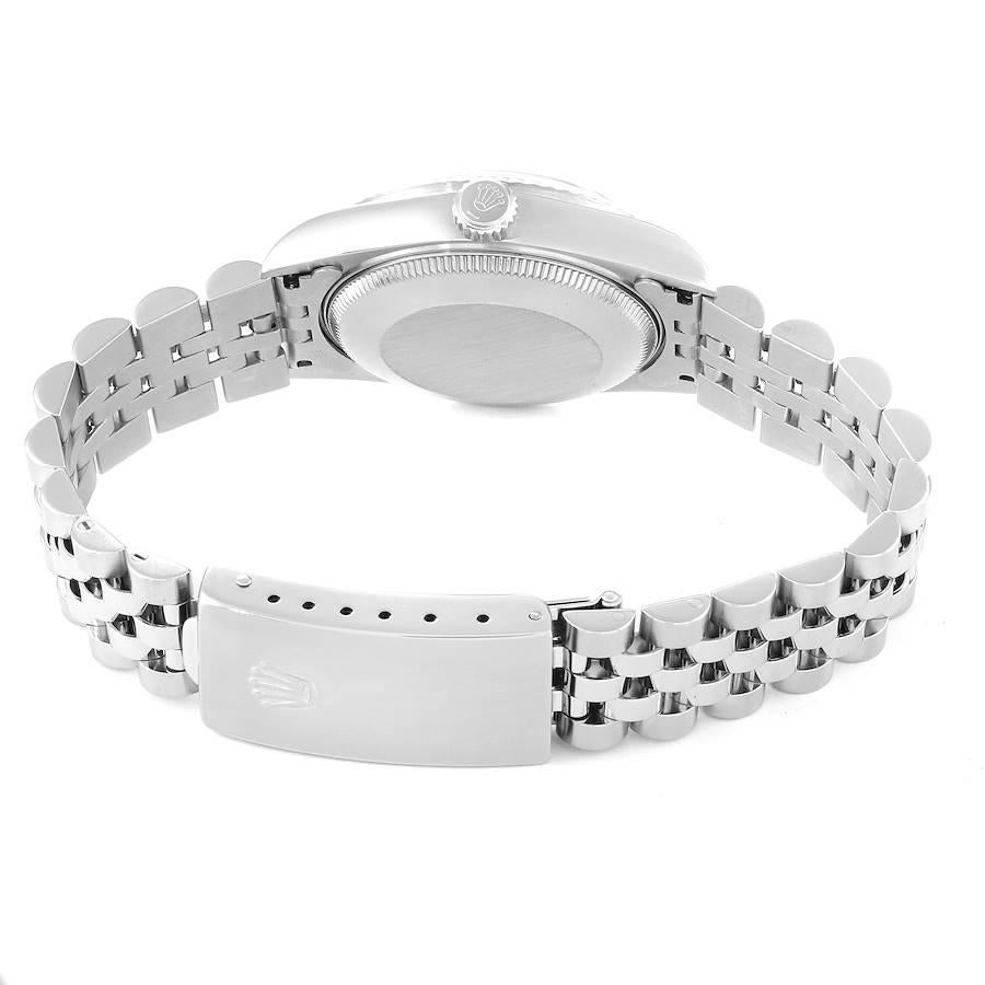 Rolex Montre Datejust de taille moyenne en acier et or blanc avec cadran en diamant saumon, pour femmes 68274 5