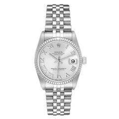Rolex Datejust Midsize Steel White Gold Silver Dial Ladies Watch 78274