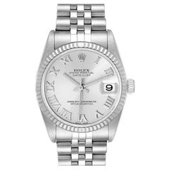 Rolex Datejust Midsize Steel White Gold Silver Dial Ladies Watch 78274