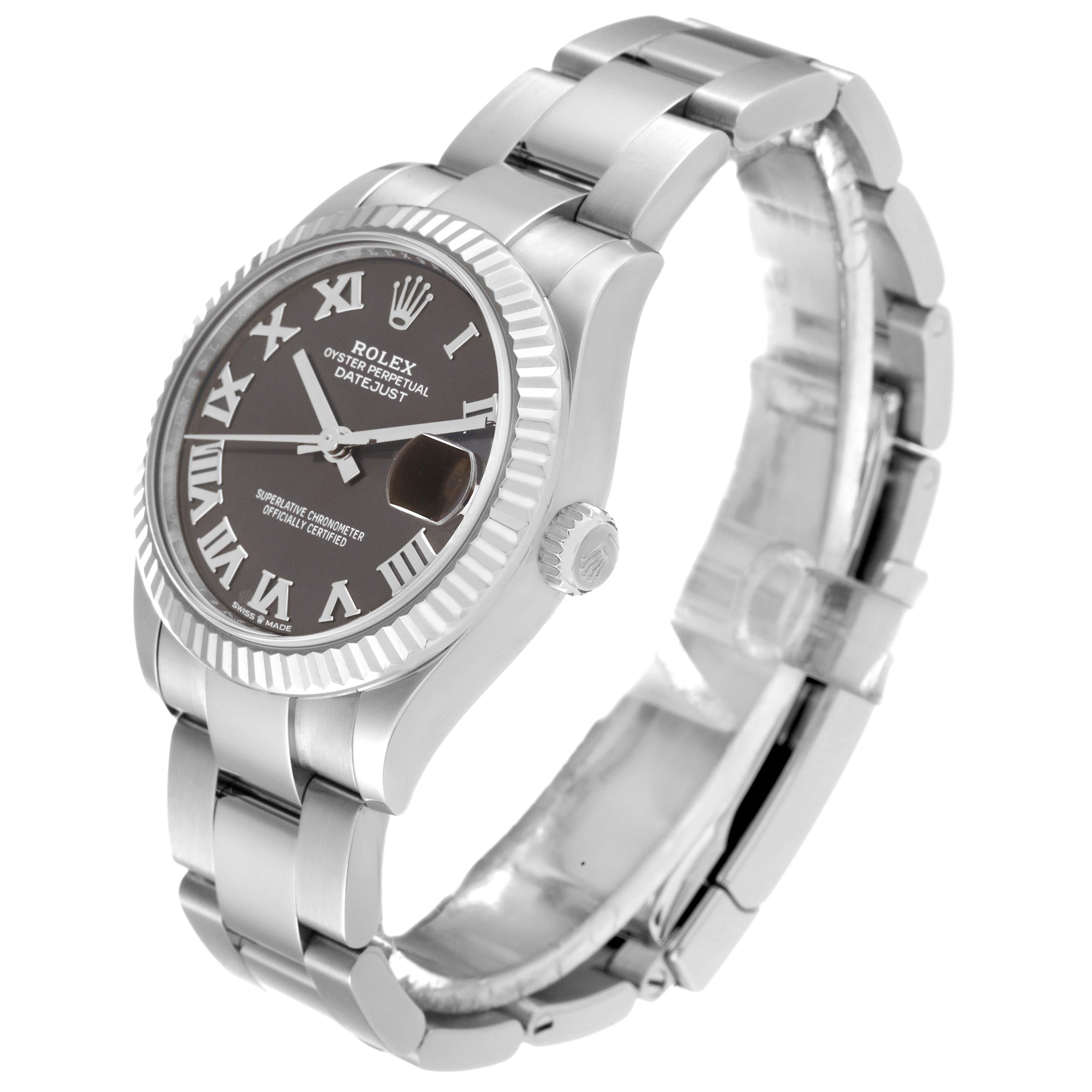 Women's Rolex Datejust Midsize Steel White Gold Slate Dial Ladies Watch 278274