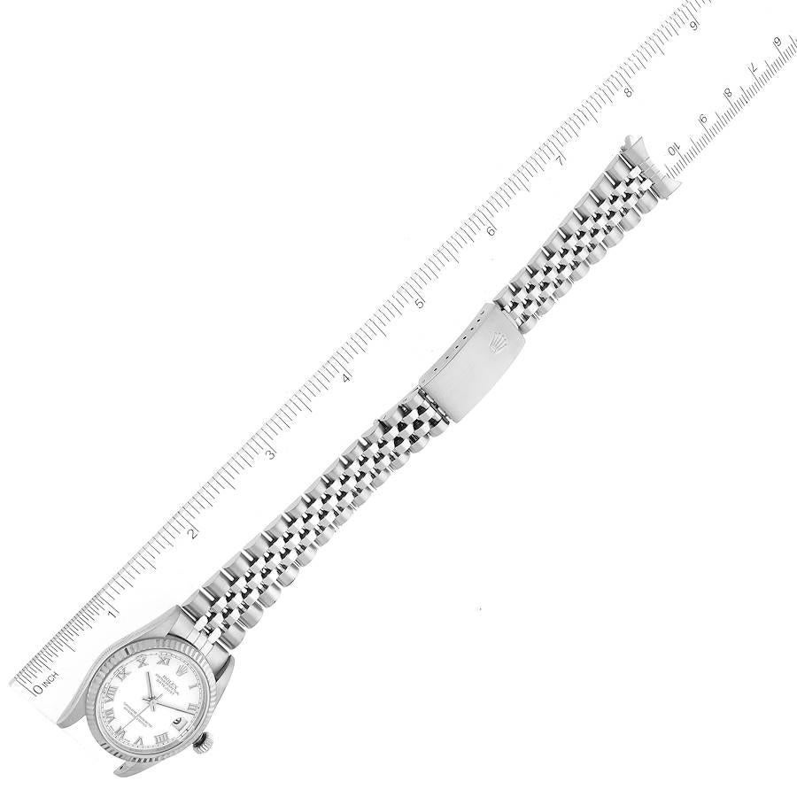 Rolex Datejust Damenuhr 78274 aus Stahl und Weißgold mit weißem Zifferblatt im Angebot 7