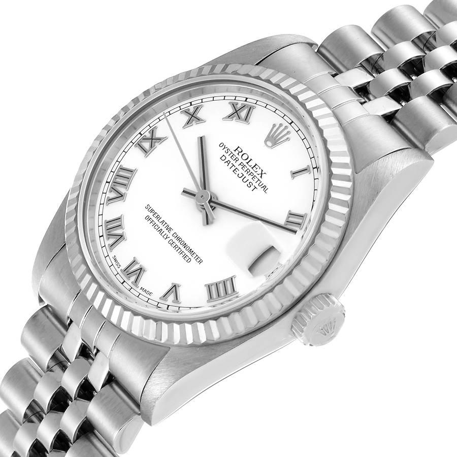 Rolex Datejust Damenuhr 78274 aus Stahl und Weißgold mit weißem Zifferblatt im Angebot 2