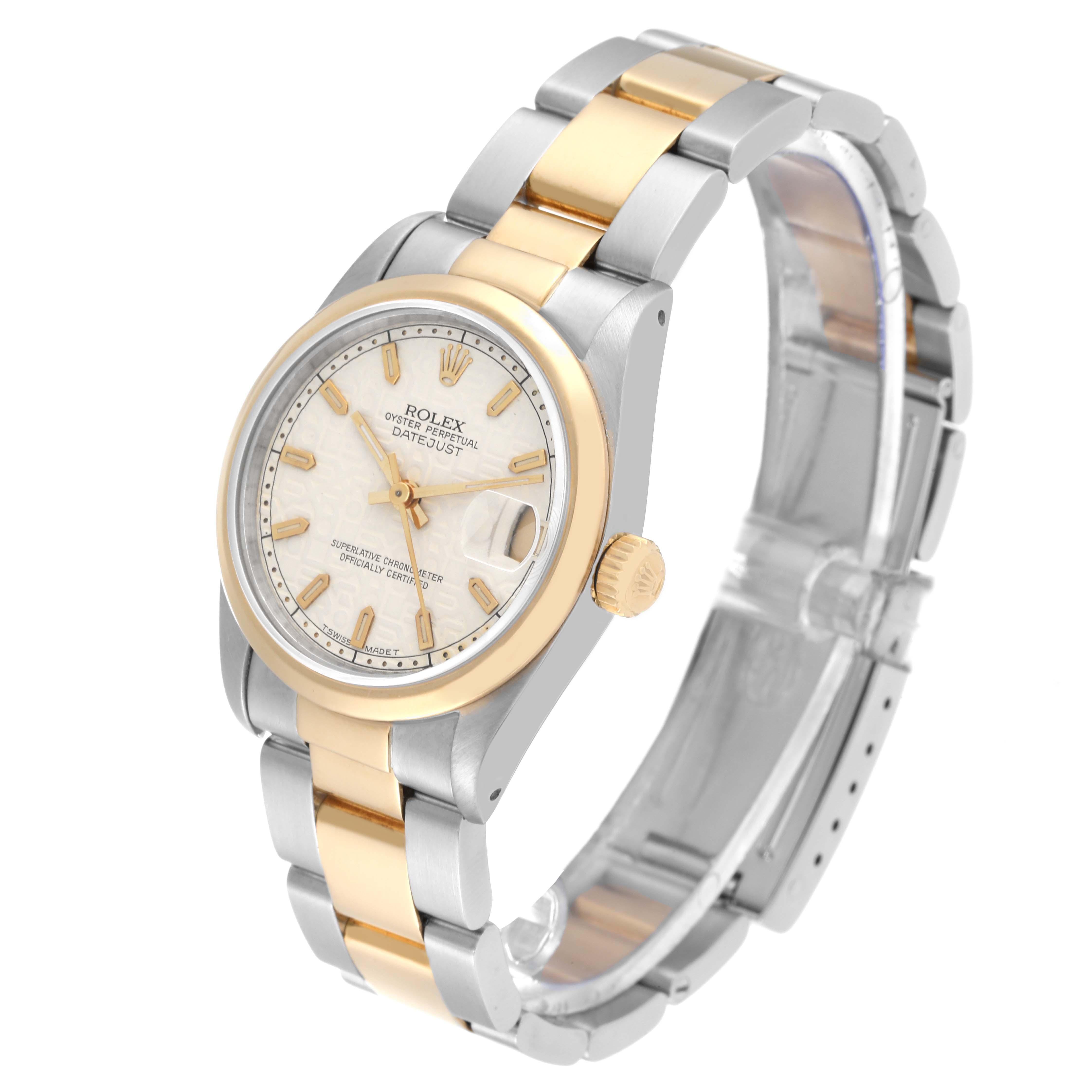 Women's Rolex Datejust Midsize Steel Yellow Gold Anniversary Dial Ladies Watch 68243 For Sale