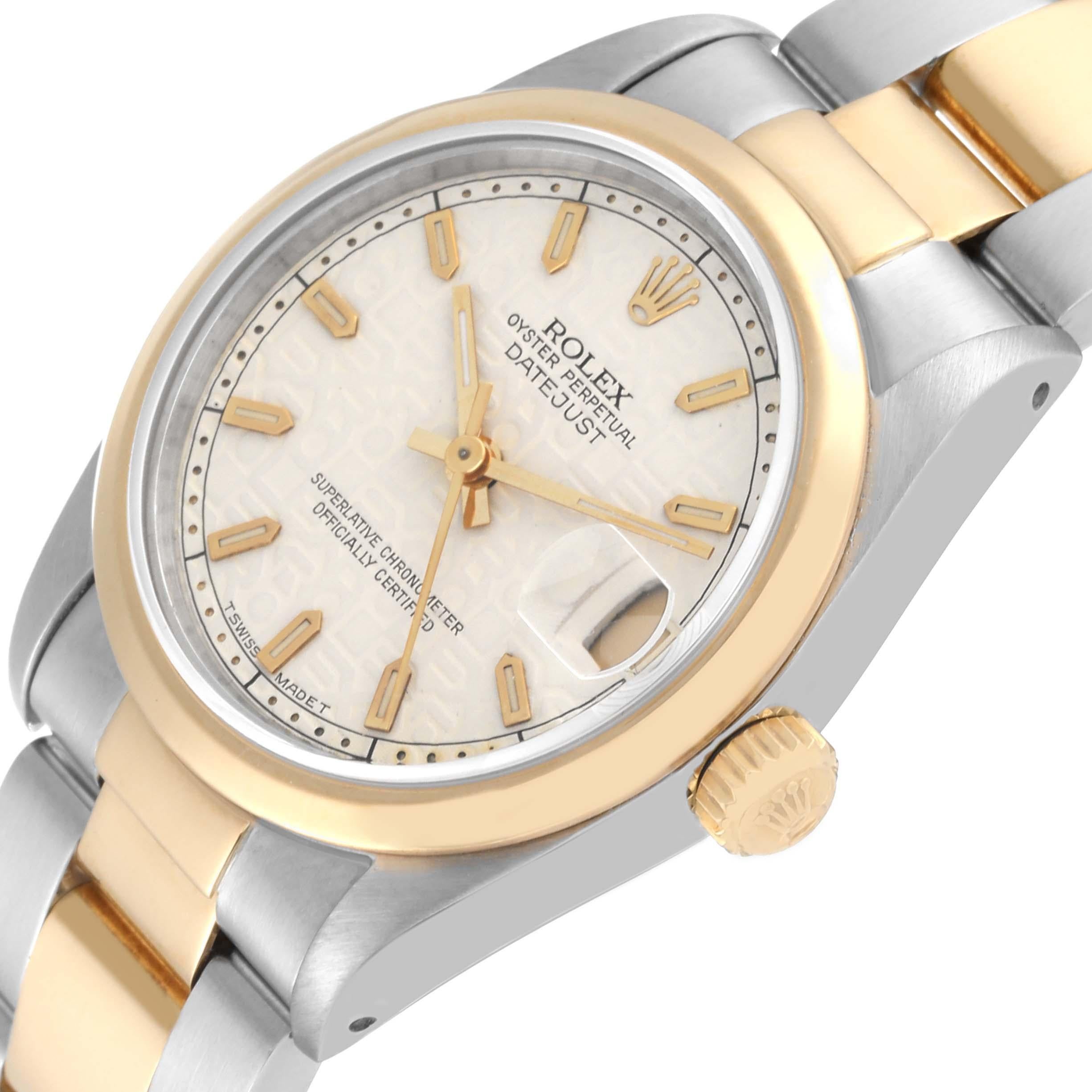 Rolex Datejust Midsize Steel Yellow Gold Anniversary Dial Ladies Watch 68243 For Sale 1