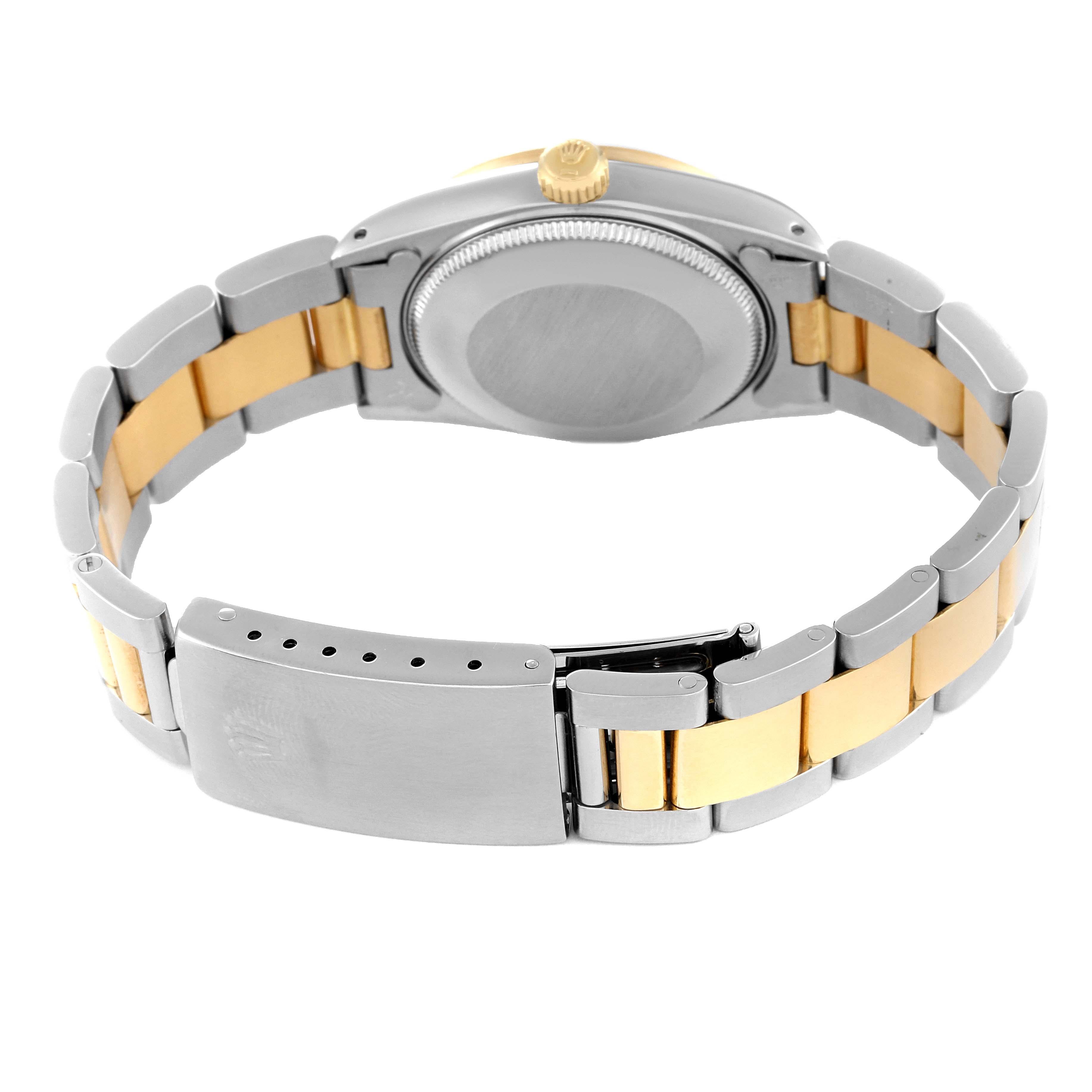 Rolex Montre Datejust de taille moyenne en acier avec cadran anniversaire en or jaune pour femmes 68243 en vente 5