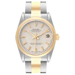 Vintage Rolex Datejust Midsize Steel Yellow Gold Anniversary Dial Ladies Watch 68243
