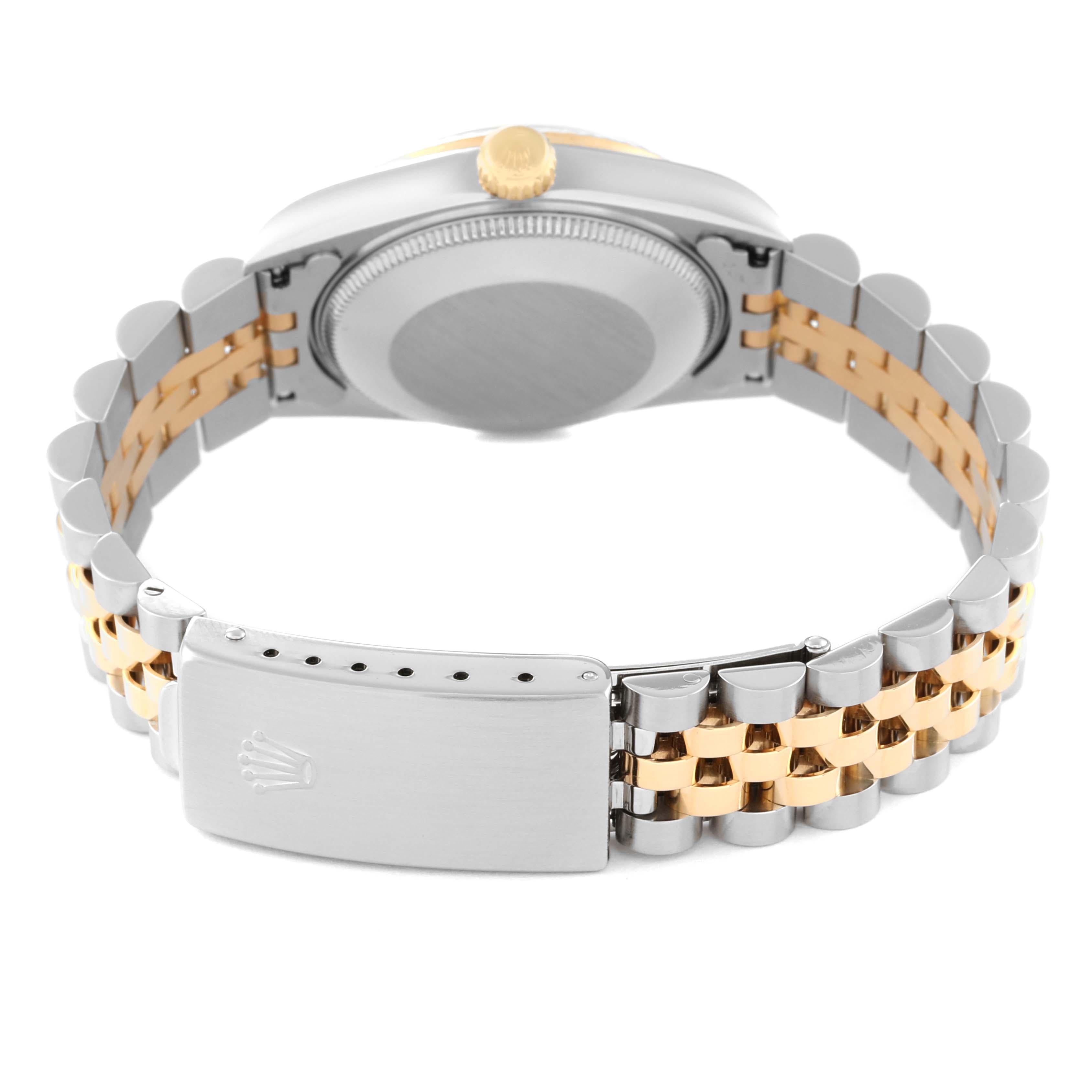 Rolex Datejust Midsize Steel Yellow Gold Black Diamond Ladies Watch 68273 5
