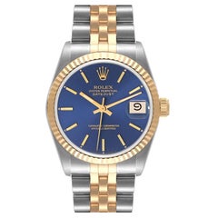 Rolex Datejust Damenuhr, Midsize 31mm, Stahl, Gelbgold, blaues Zifferblatt 68273