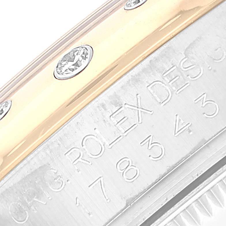 Rolex Datejust Midsize Steel Yellow Gold Diamond Bezel Watch 178343 2