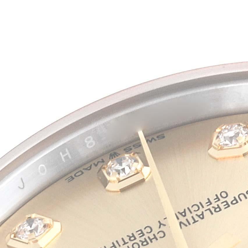 Rolex Datejust Midsize Steel Yellow Gold Diamond Dial Ladies Watch 278273 Unworn 2