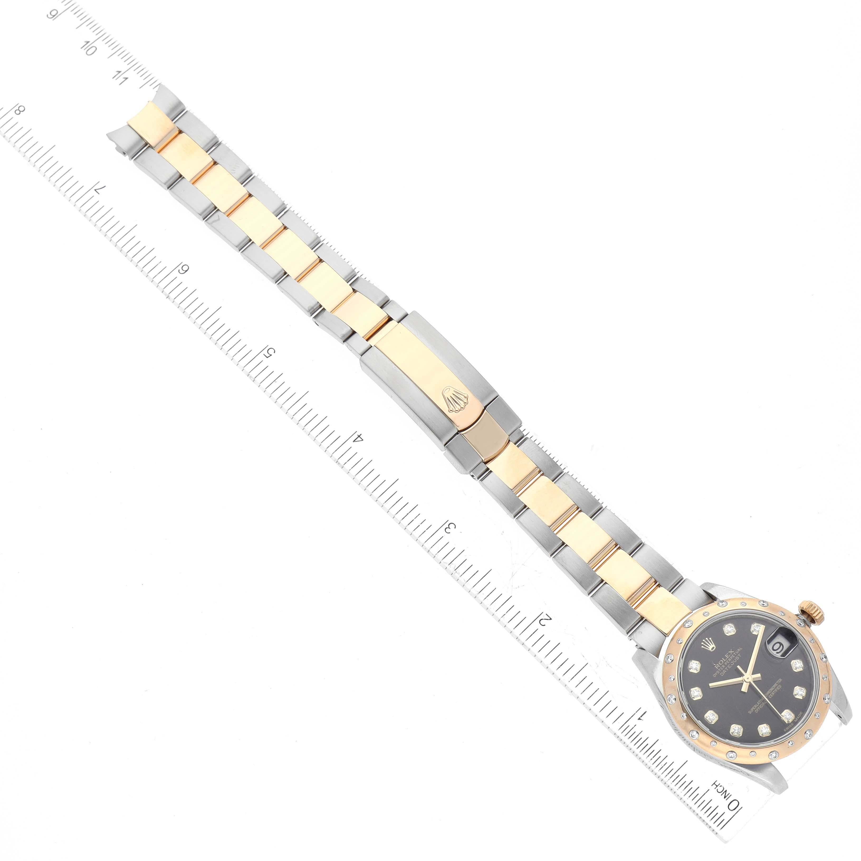 Rolex Datejust Midsize Steel Yellow Gold Diamond Ladies Watch 178343 Box Card 6