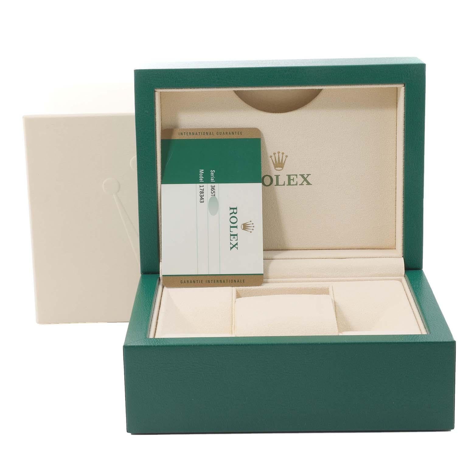 Rolex Montre Datejust de taille moyenne en acier, or jaune et diamants, pour femmes 178343, avec carte boîte 8