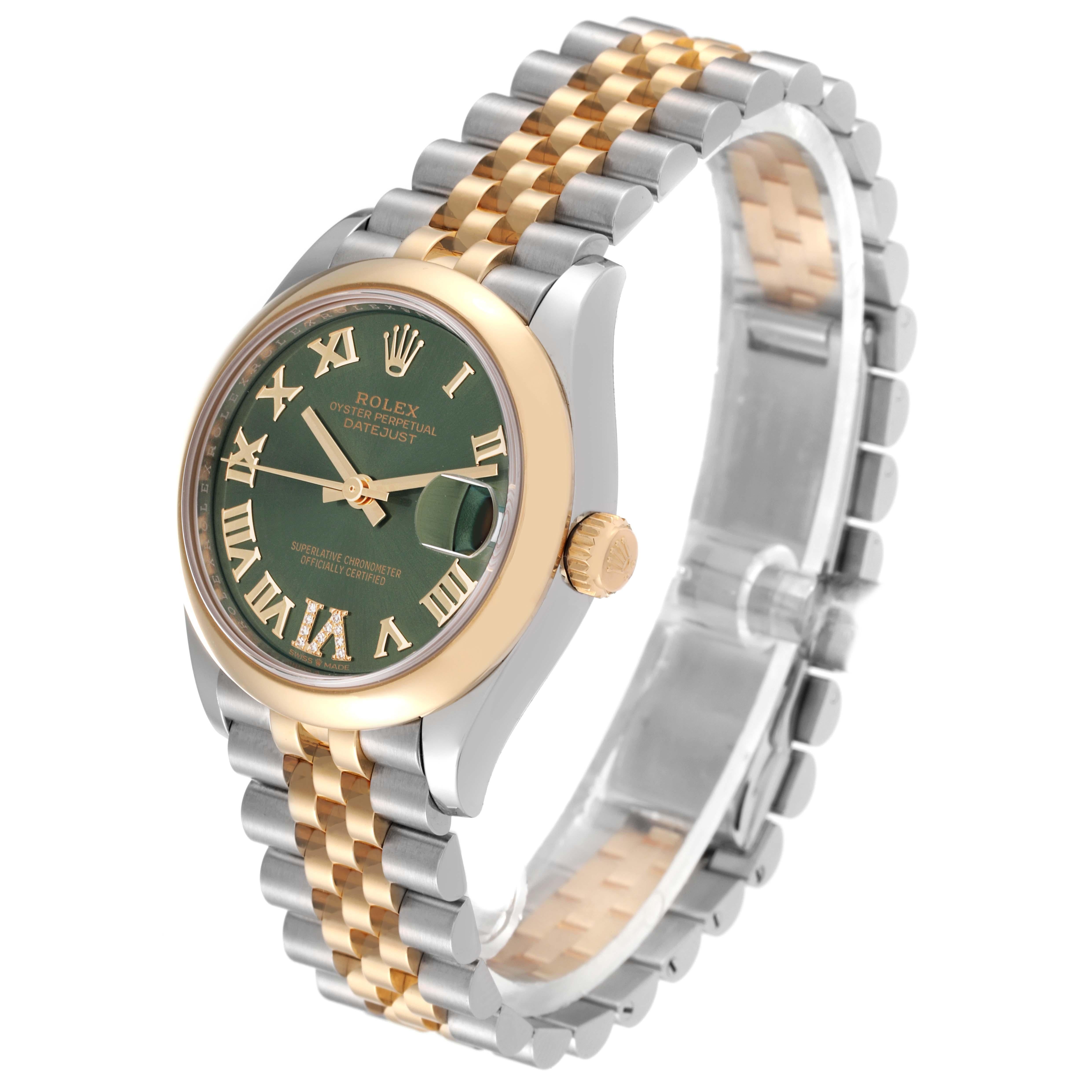 Women's Rolex Datejust Midsize Steel Yellow Gold Diamond Ladies Watch 278243 Box Card For Sale