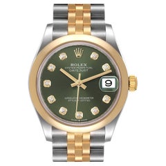 Rolex Datejust Midsize Steel Yellow Gold Diamond Ladies Watch 278243 Box Card
