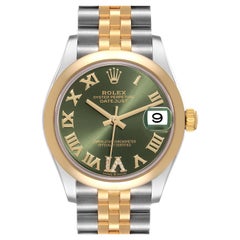 Used Rolex Datejust Midsize Steel Yellow Gold Diamond Ladies Watch 278243 Box Card
