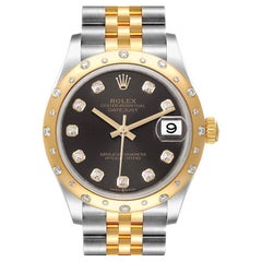 Rolex Datejust Midsize Steel Yellow Gold Diamond Ladies Watch 278343 Box Card