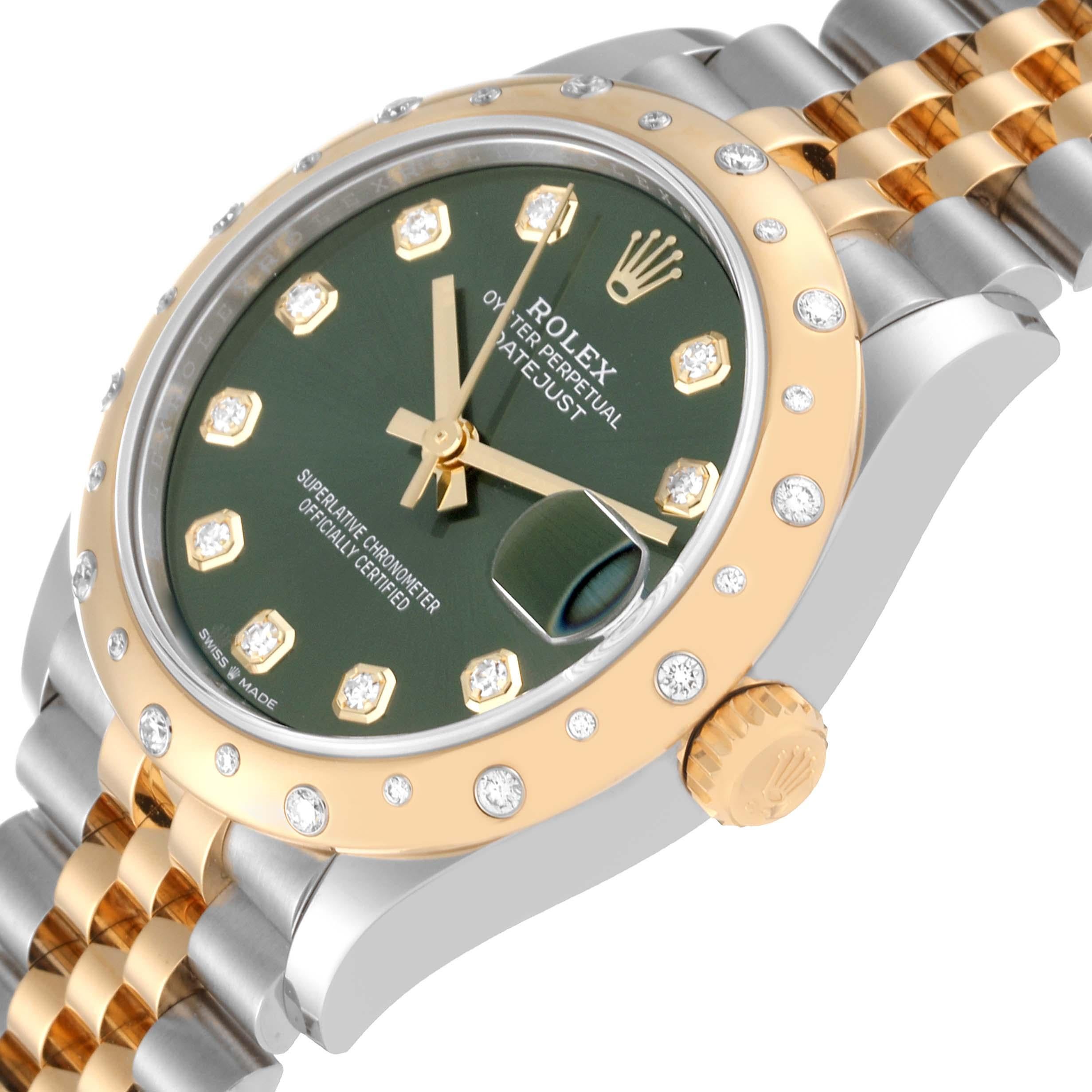 Women's Rolex Datejust Midsize Steel Yellow Gold Diamond Ladies Watch 278343 Unworn For Sale