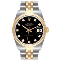 Rolex Datejust Midsize Acciaio Oro Giallo Diamante Donna Orologio 68273