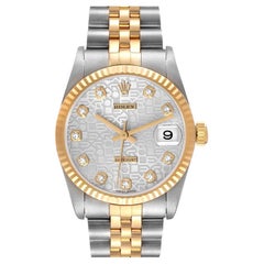 Rolex Datejust Midsize Steel Yellow Gold Diamond Ladies Watch 78273 Box Papers