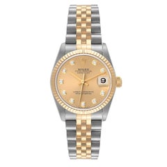 Rolex Datejust Midsize Steel Yellow Gold Diamond Ladies Watch 78273