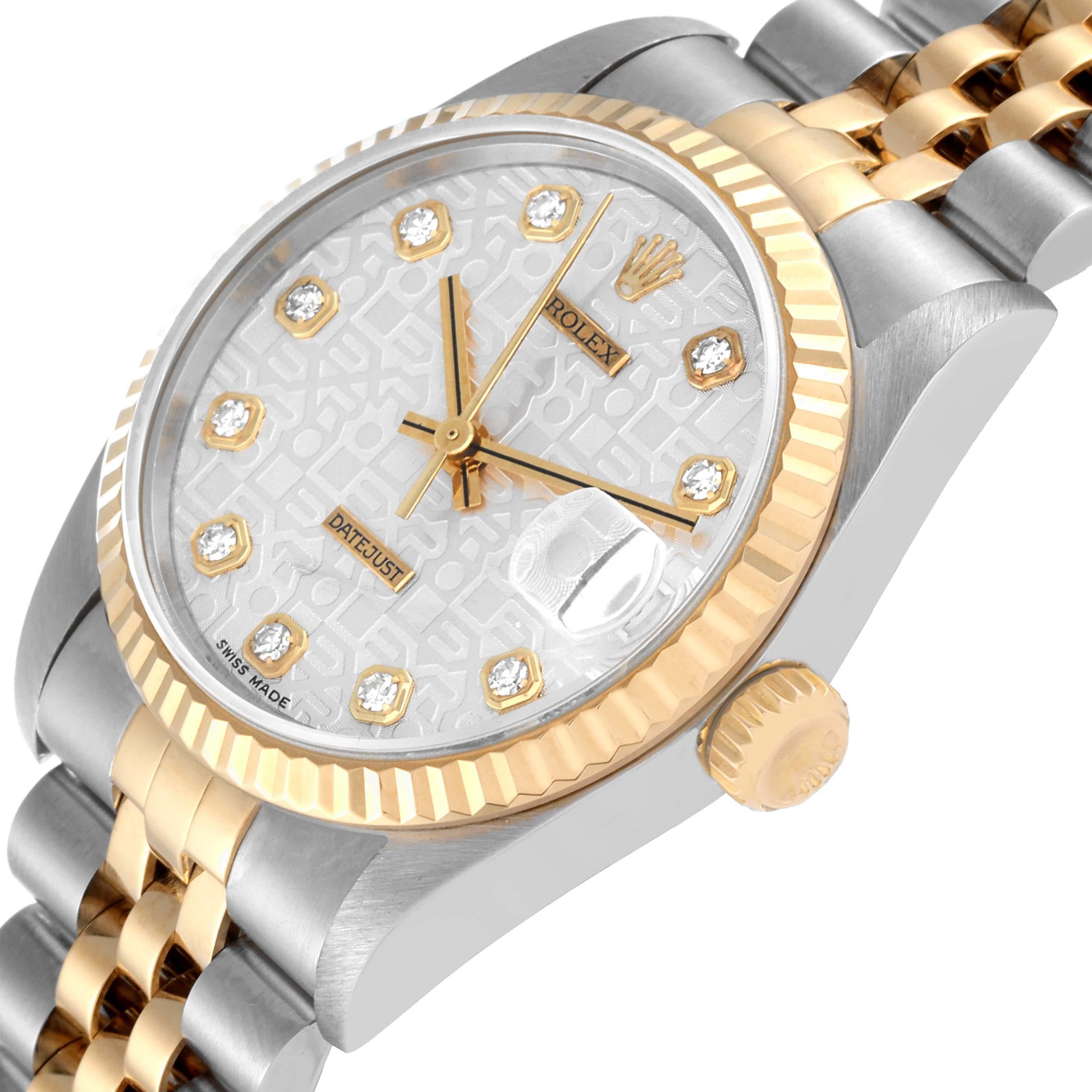 Rolex Datejust Midsize Steel Yellow Gold Diamond Ladies Watch 78273 1