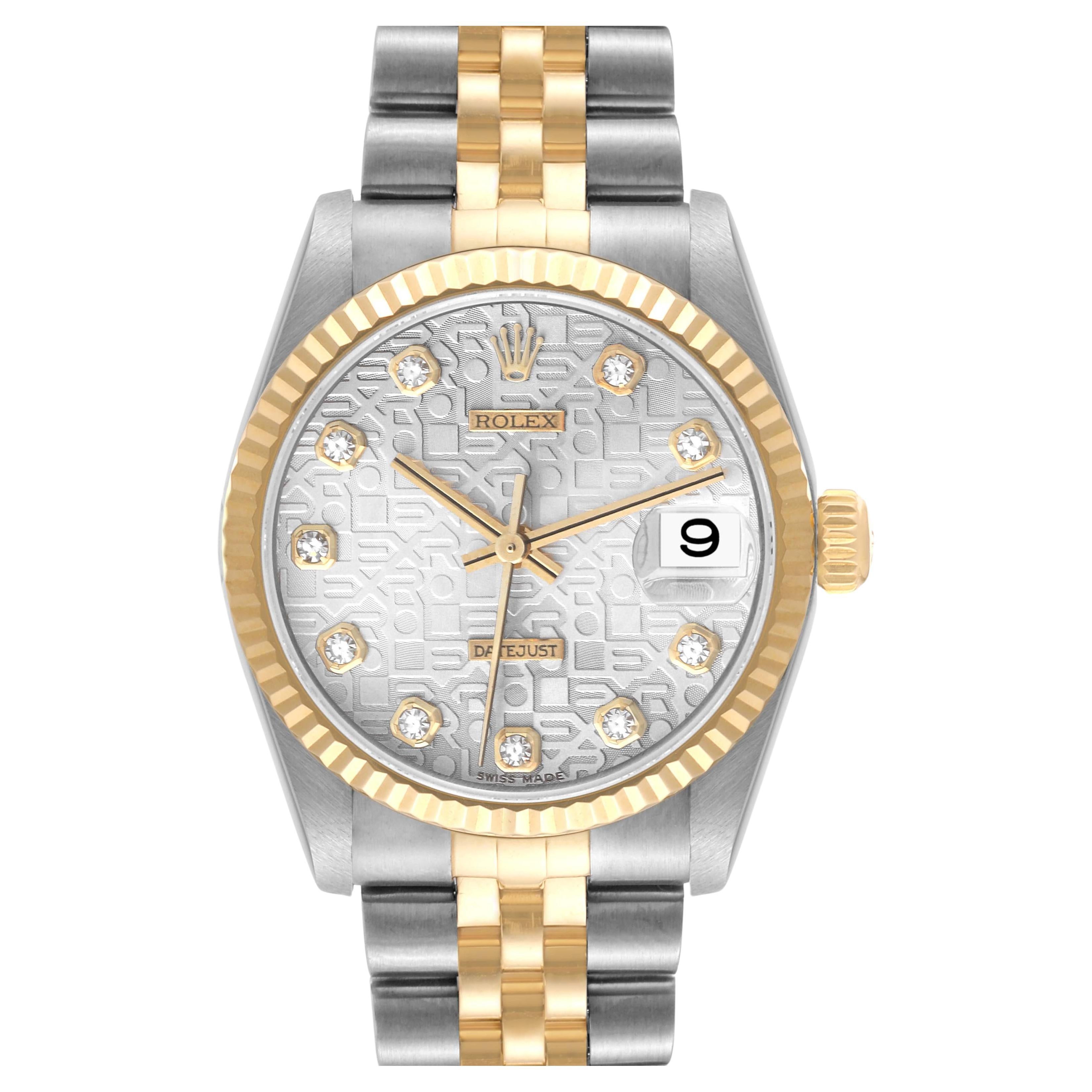 Rolex Datejust Midsize Steel Yellow Gold Diamond Ladies Watch 78273