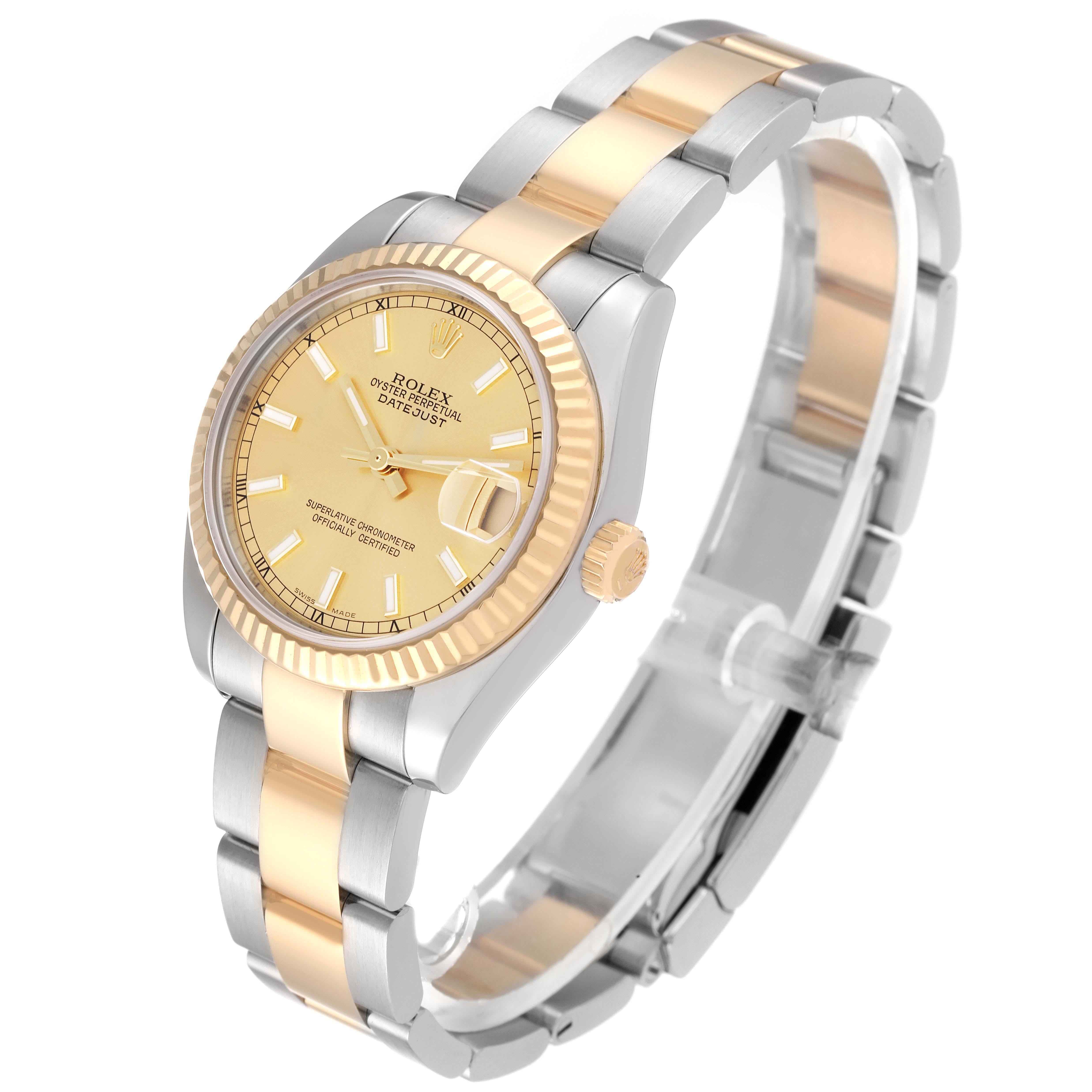 Women's Rolex Datejust Midsize Steel Yellow Gold Ladies Watch 178273 Box Papers For Sale