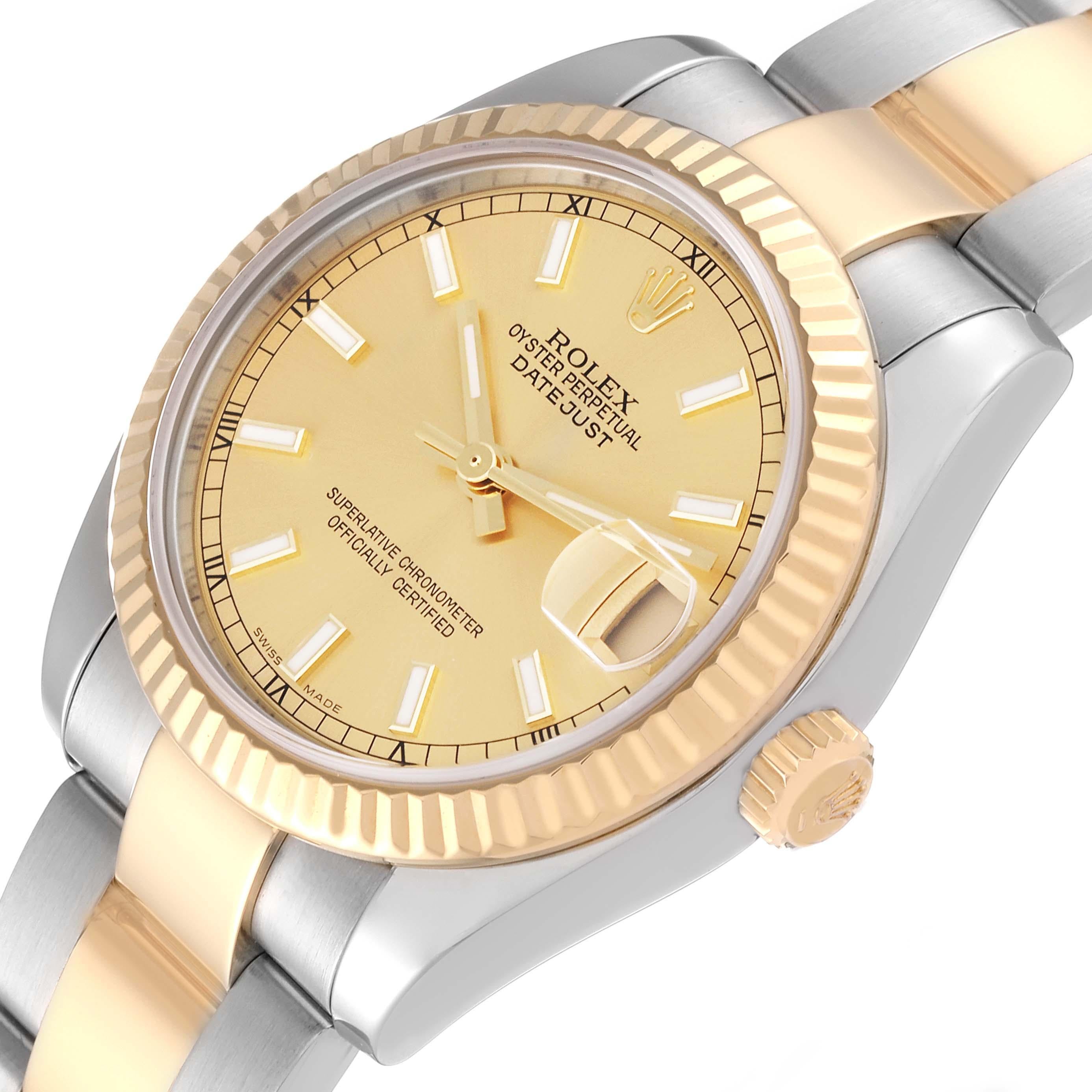 Rolex Datejust Midsize Steel Yellow Gold Ladies Watch 178273 Box Papers For Sale 1