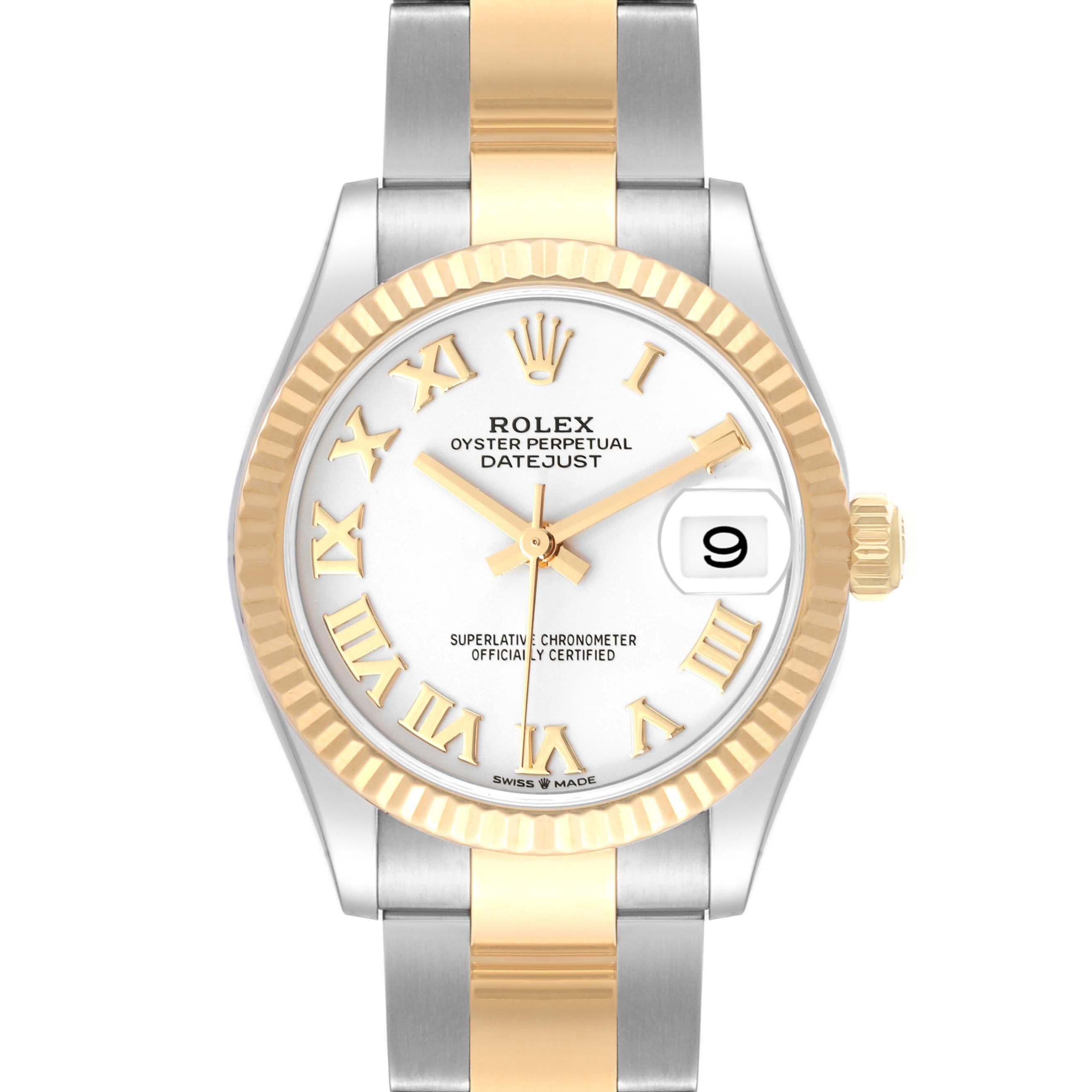 Rolex Montre Datejust de taille moyenne en acier et or jaune pour femmes 278273 avec carte boîte