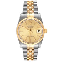 Rolex Datejust Midsize  Steel Yellow Gold Ladies Watch 68273 Box Papers