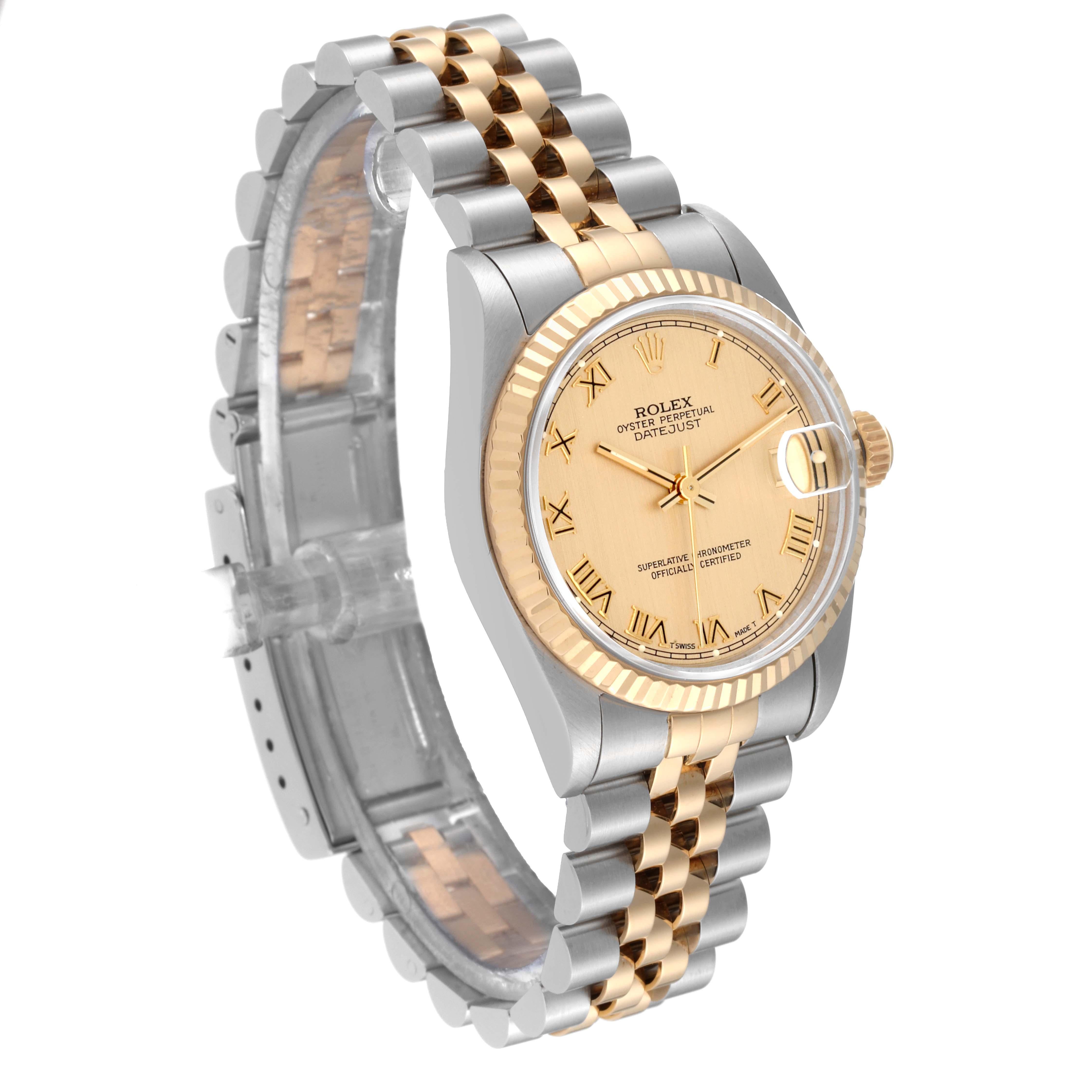 Women's Rolex Datejust Midsize Steel Yellow Gold Ladies Watch 68273 Box Papers