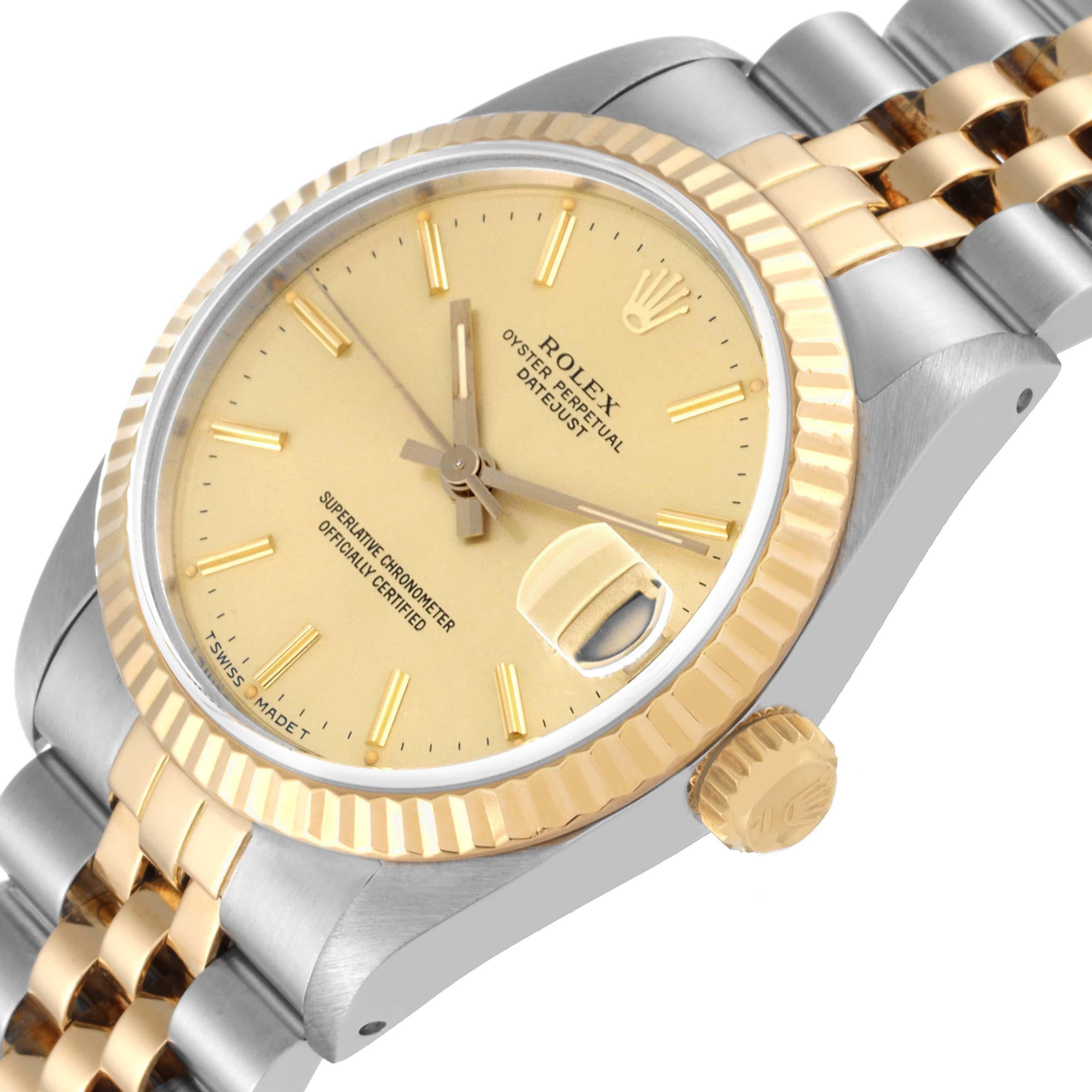 Rolex Datejust Midsize Steel Yellow Gold Ladies Watch 68273 Box Papers 1